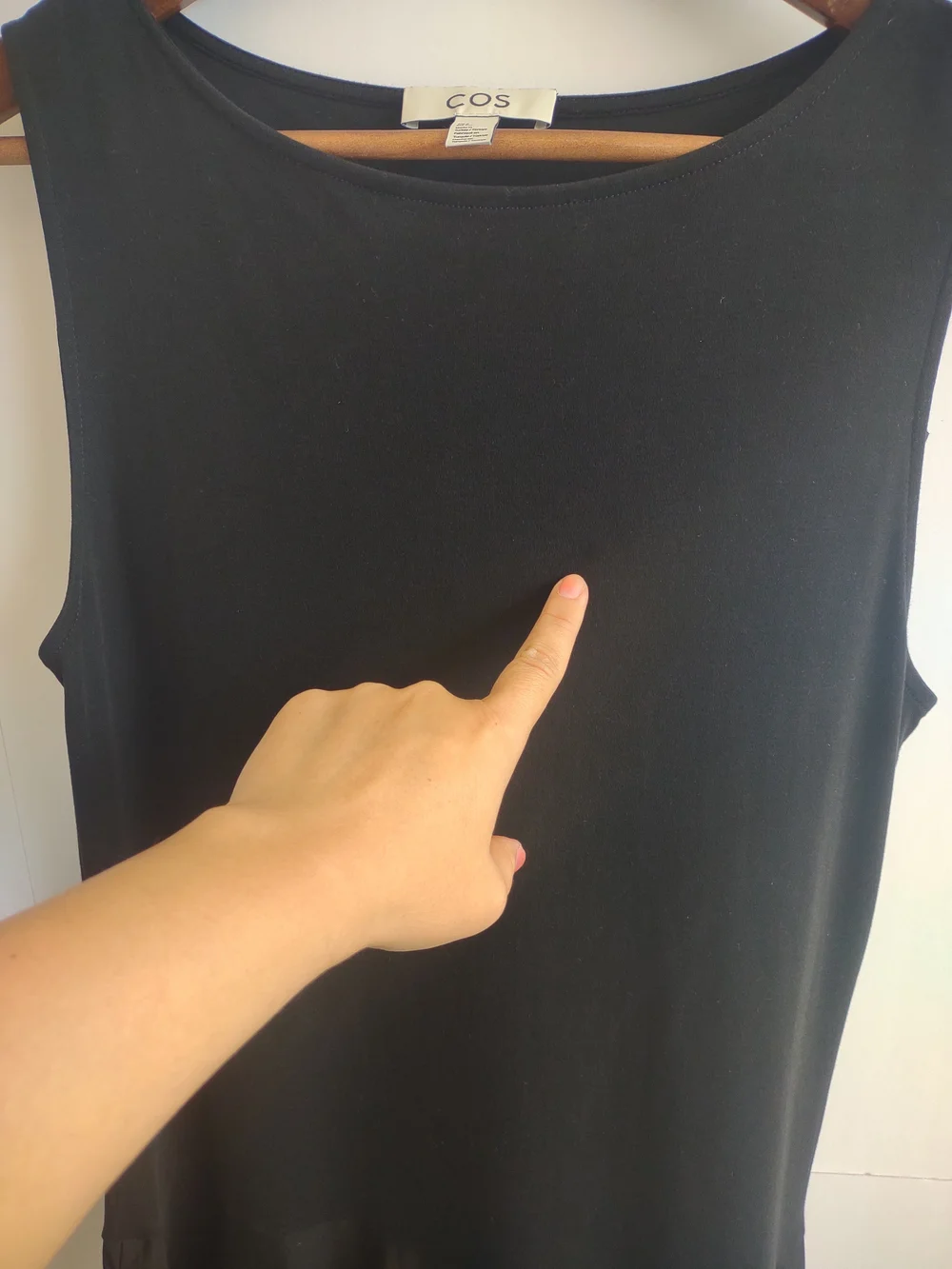 COS Black Sleeveless Cotton Boatneck  Dress